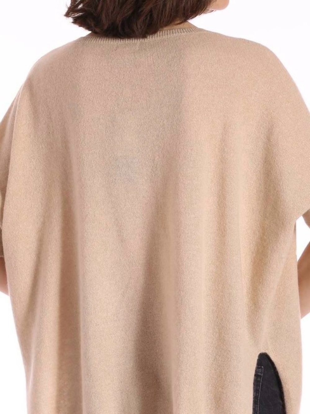 Minnie Rose Cashmere Drop Hem Scoop Top